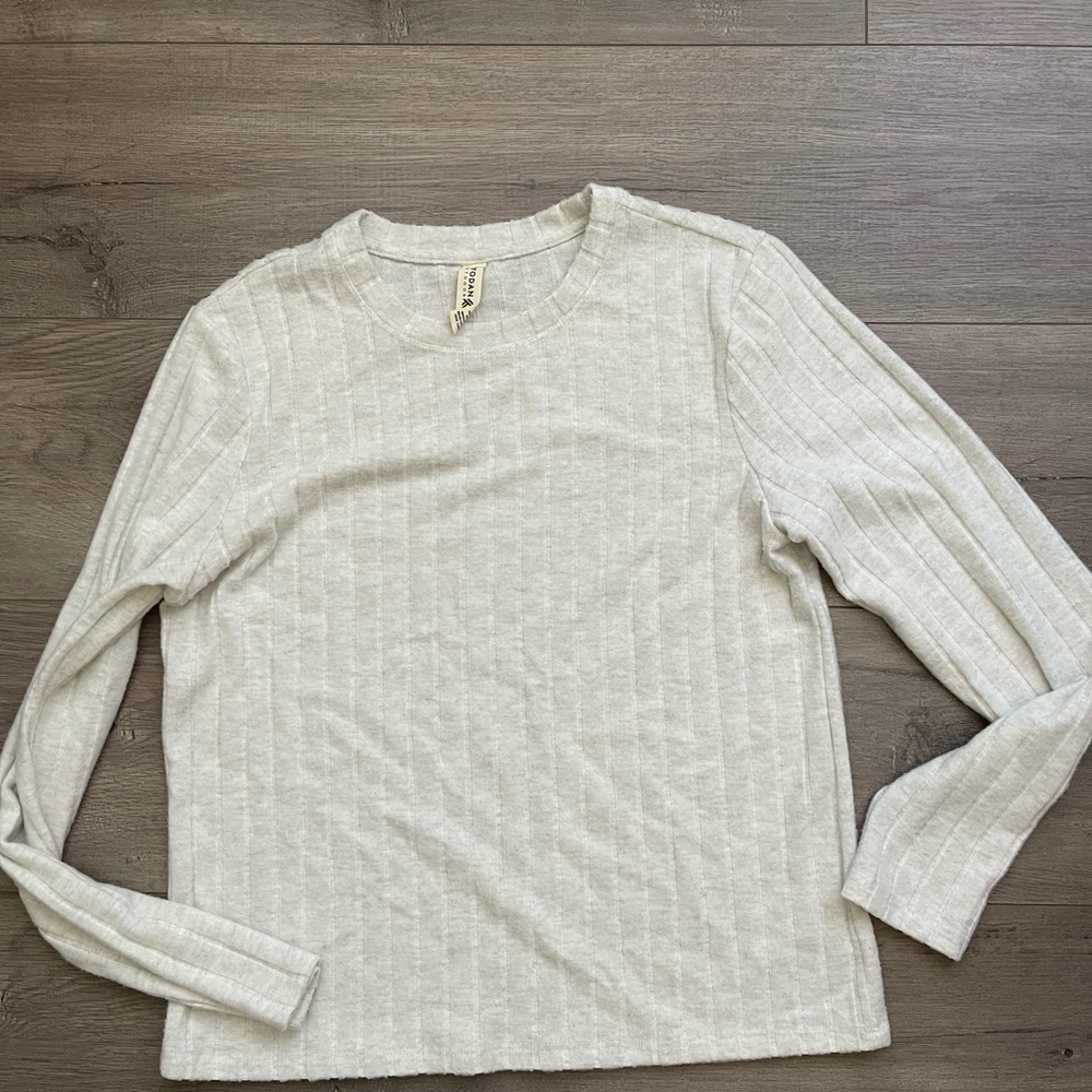 Kyodan active Cream Ribbed Long Sleeve lightweight Top size medium